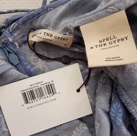 SPELL Celestial Chambray Play Mini Dress M - Picture 10 of 13